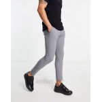 DESIGN super skinny cropped smart pants in gray