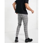 DESIGN super skinny smart pants in black prince of wales check