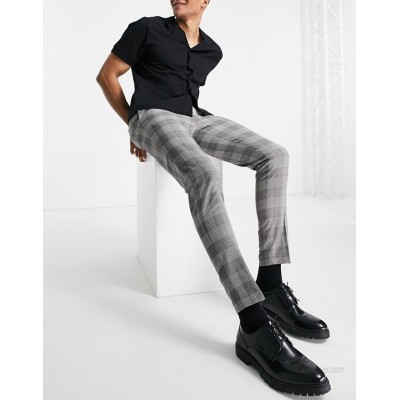  DESIGN super skinny smart pants in black prince of wales check  