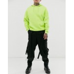 DESIGN cargo pants in black with strapping
