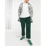 DESIGN cord relaxed skater cargo pants in forest green