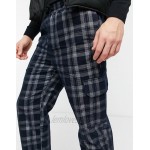 DESIGN skater fit pants in brushed plaid with cargo pockets