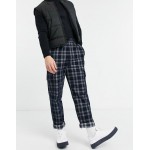 DESIGN skater fit pants in brushed plaid with cargo pockets