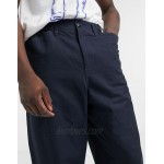 DESIGN wide fit carpenter pants in navy