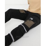 Liquor N Poker cargo pants with pockets in black