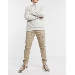 Only & Sons cuffed cargo pants in slim fit stone