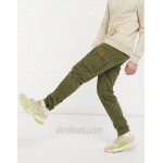 Selected Homme cargo pants with cuffed hem in khaki