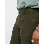 DESIGN extreme wide leg smart pants in khaki wool mix