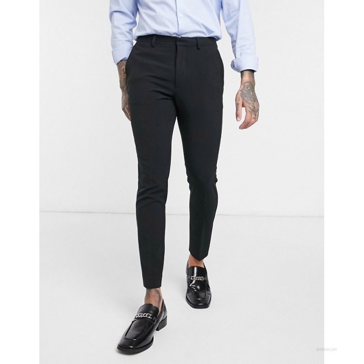 DESIGN super skinny cropped smart pants in black