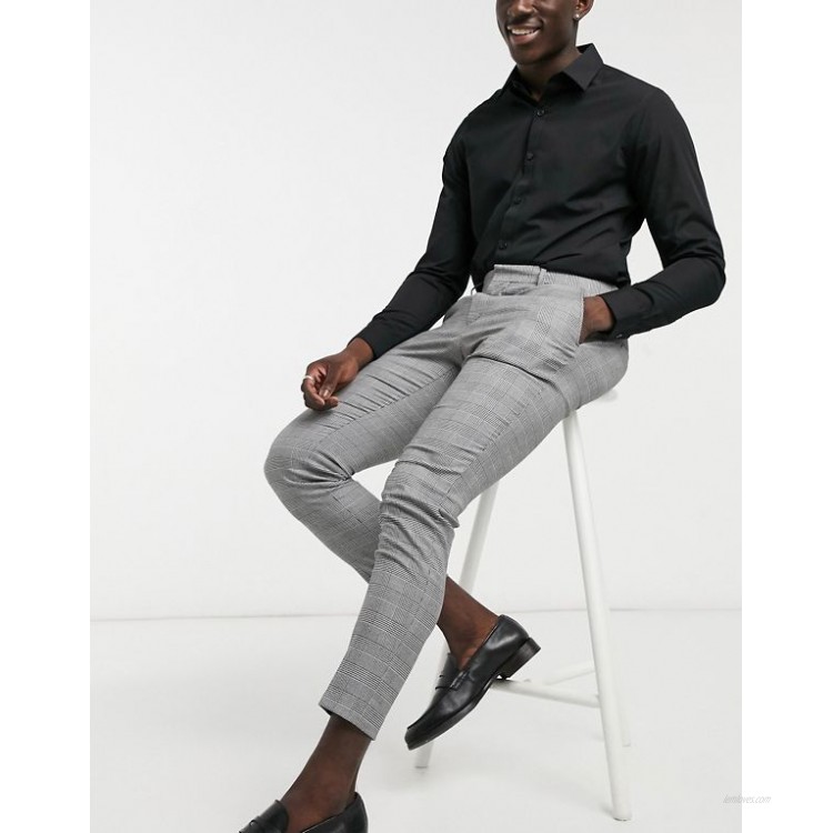 DESIGN super skinny smart pants in prince of wales check