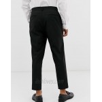 DESIGN tapered crop smart pants in black