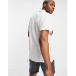 DESIGN natural textured shirt with revere collar and pockets in white