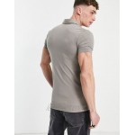 DESIGN organic muscle fit jersey shirt in beige
