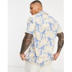 DESIGN regular revere shirt in summer floral print