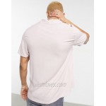 DESIGN relaxed fit viscose shirt with low camp collar in neutral pink