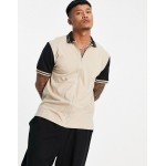DESIGN relaxed jersey shirt with contrast sleeves