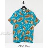  DESIGN Tall relaxed revere shirt in pineapple viscose print  