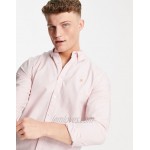 Farah Brewer slim fit organic cotton oxford shirt in pink