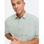 New Look short sleeve boxy shirt in mid blue