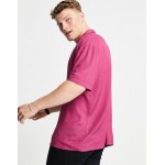 New Look short sleeve shirt with deep revere collar in burgundy