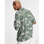 Pull&Bear shirt with tattoo print in green