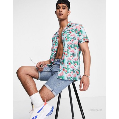 Selected Homme shirt in flamingo print  