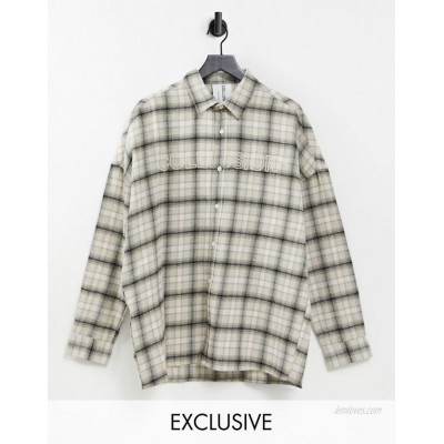 COLLUSION Unisex check shacket  