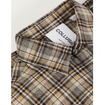 COLLUSION Unisex long sleeve shirt in beige check