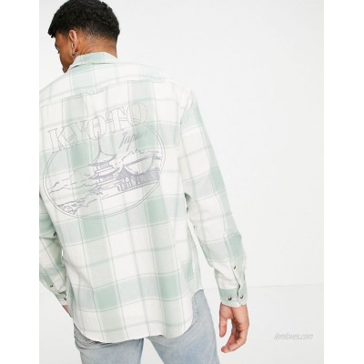  DESIGN 90s oversized check shirt with back city print  
