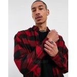 DESIGN 90s oversized plaid shirt with city placement back print