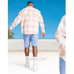 DESIGN 90s oversized summer brights check shirt in white