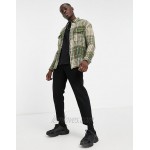 DESIGN 90s oversized textured check in green with chest pockets