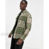  DESIGN 90s oversized textured check in green with chest pockets  