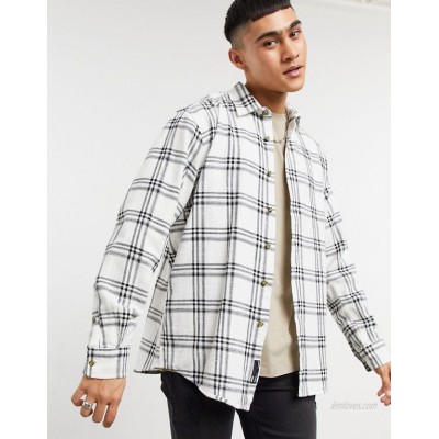 Pull&Bear checked shirt in white  