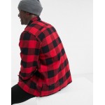 Selected Homme buffalo check overshirt in red