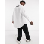 DESIGN Banksy extreme oversized white shirt with iconic placement print
