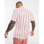 DESIGN oxford skinny fit stripe shirt in pink