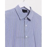 DESIGN skinny fit stripe shirt in blue