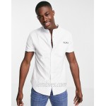DESIGN slim fit oxford shirt with chest embroidery