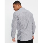 Only & Sons long sleeve pinstripe shirt in gray