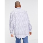 Reclaimed Vintage inspired dad fit cut about stripe shirt in blue
