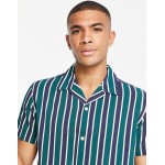 Selected Homme shirt in vertical stripe blue and green