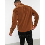 DESIGN 90s oversized fleece shirt in brown