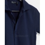 DESIGN organic muscle fit jersey shirt in navy