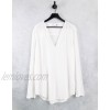  DESIGN overhead shirt in crinkle viscose in white  