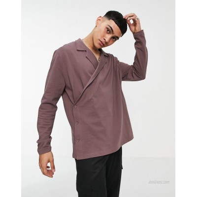  DESIGN relaxed fit jersey shirt in washed brown  