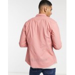 DESIGN slim fit organic oxford shirt in raspberry