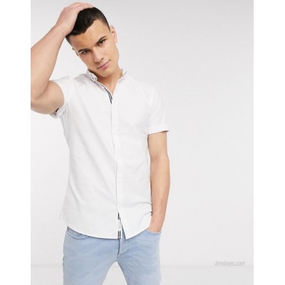 River Island oxford shirt in white with embroidery  