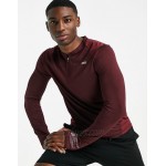 4505 running long sleeve t-shirt with contrast panels and 1/4 zip