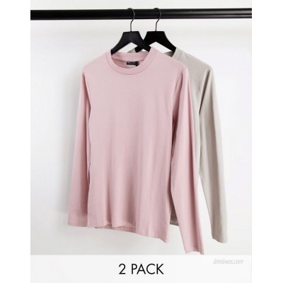  DESIGN 2-pack muscle fit long sleeve T-shirt  
